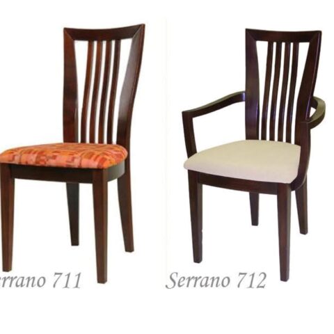 Serrano étkezőszék léces támlával